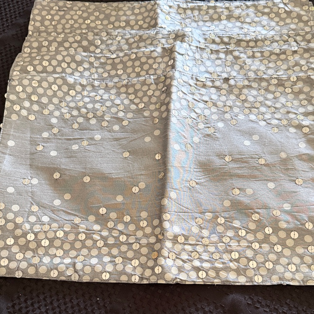 Polka Dot Fabric in Silver and White Placemats set of 6